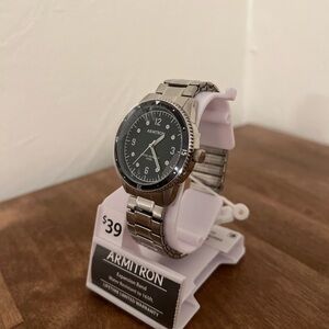Armitron Silver Timepiece with Black Face